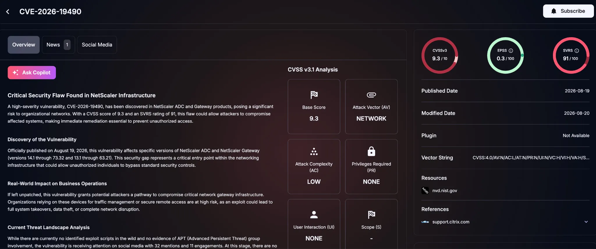 Details of CVE-2026-19490 (SOCRadar Vulnerability Intelligence)