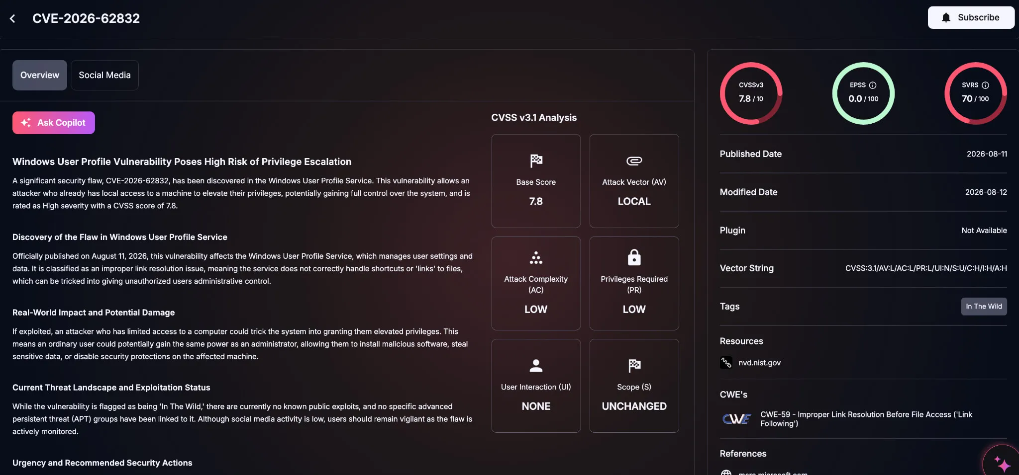 Details of CVE-2026-62832 (SOCRadar Vulnerability Intelligence)