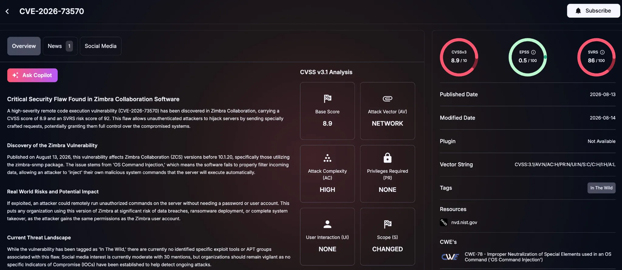 Details of CVE-2026-73570 (SOCRadar Vulnerability Intelligence)