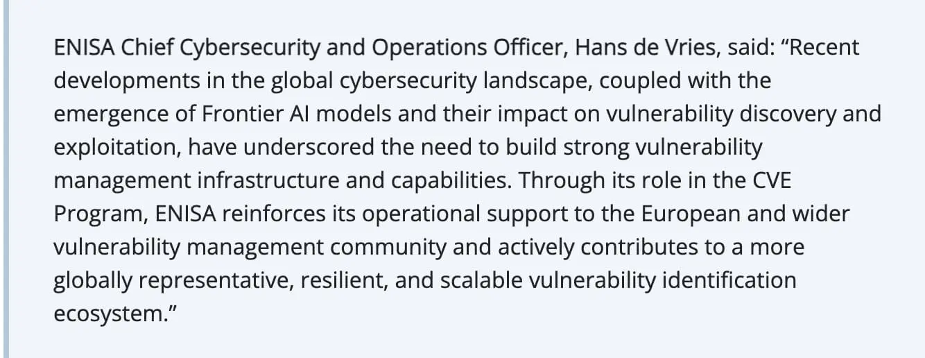 ENISA on AI’s growing impact on vulnerability management (enisa.europa.eu)
