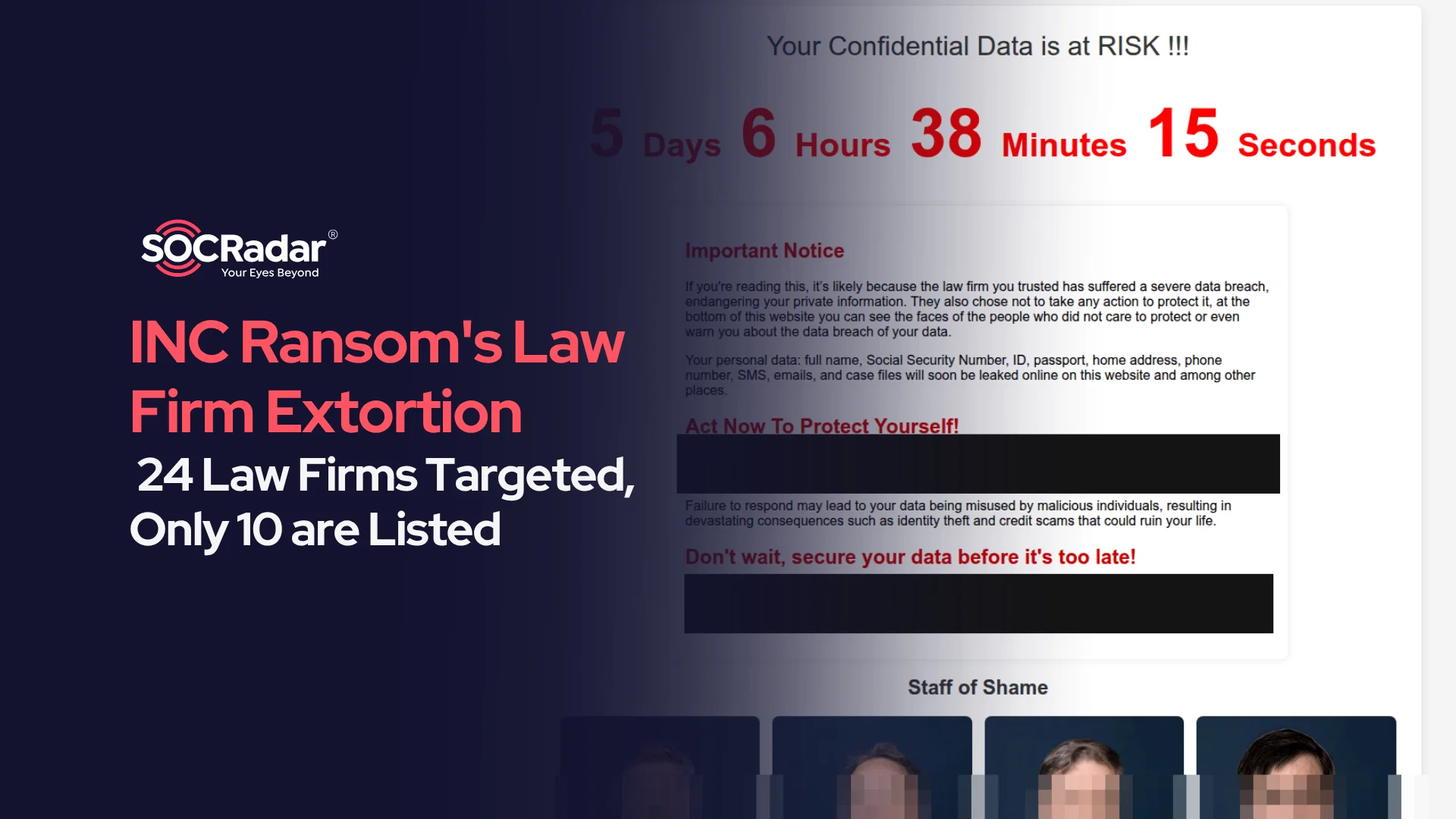 SOCRadar® Cyber Intelligence Inc. | INC Ransom Targeted 24 Law Firms, but Only 10 are Listed