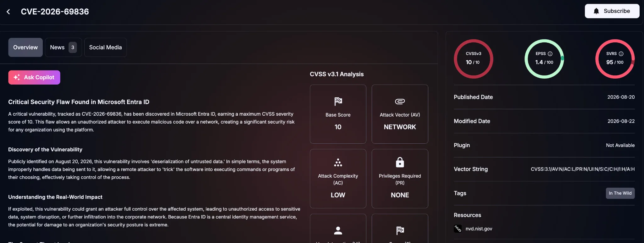 Details of CVE-2026-69836 (SOCRadar Vulnerability Intelligence)