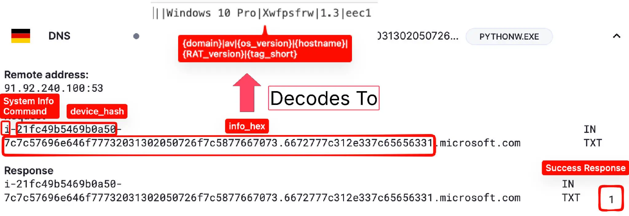 Sample System Info Exfiltration via DNS