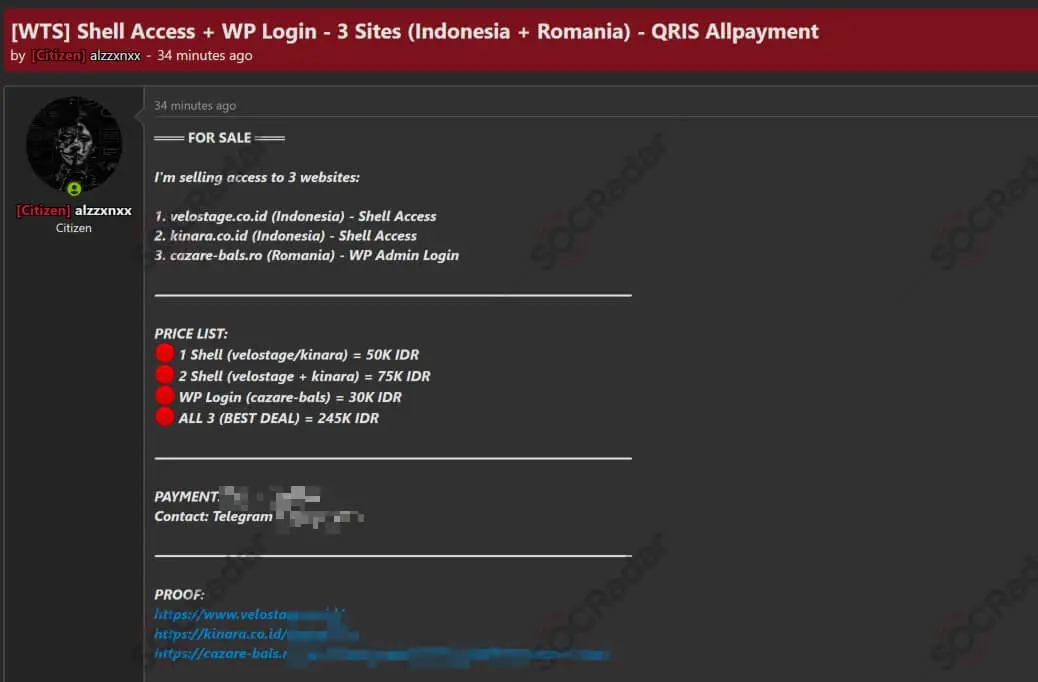 shell wordpress access indonesian romanian websites socradar