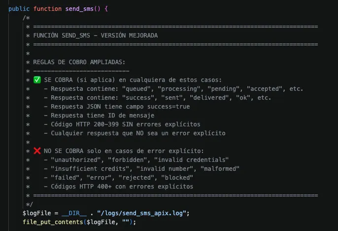 ToolsController.php - send_sms() function