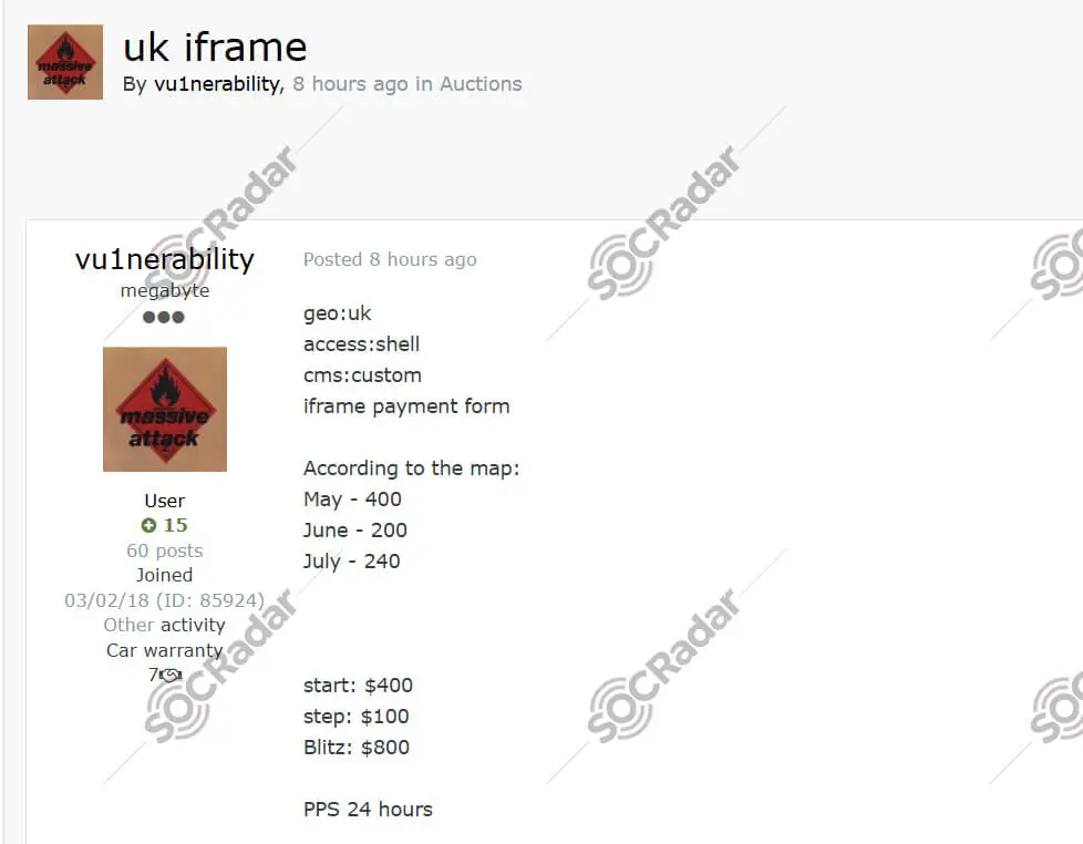 uk web shell access iframe payment form socradar