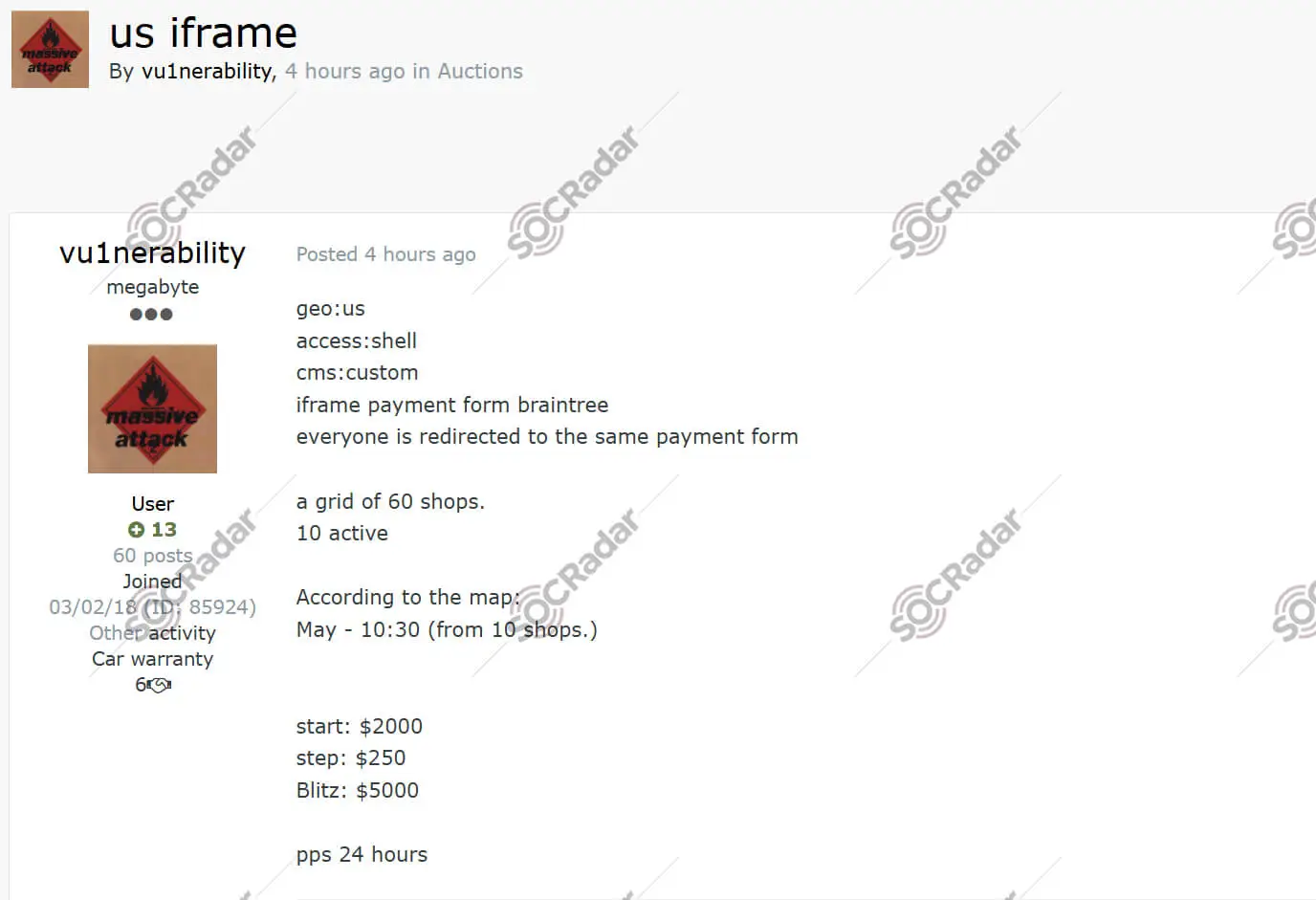 us ecommerce iframe malicious payment form access