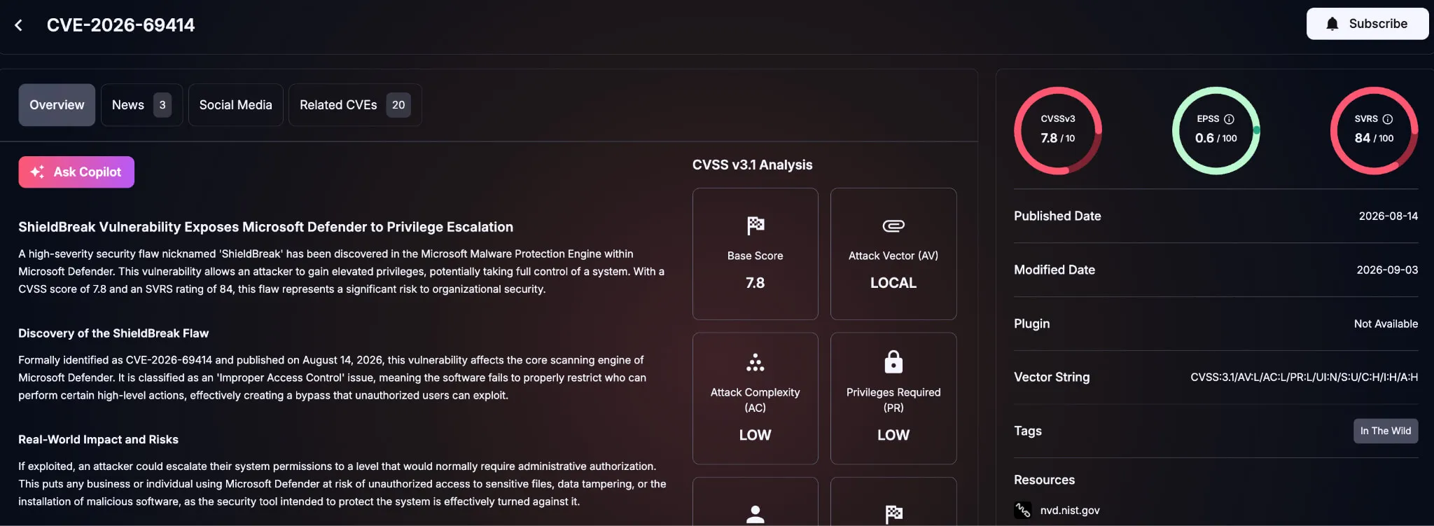Details of CVE-2026-69414 (SOCRadar Vulnerability Intelligence)