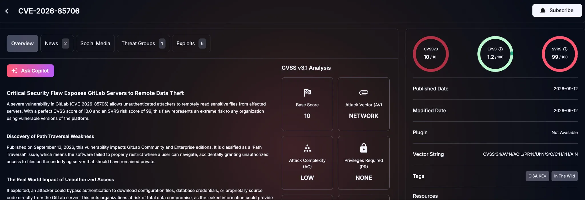 Details of CVE-2026-85706 (SOCRadar Vulnerability Intelligence)