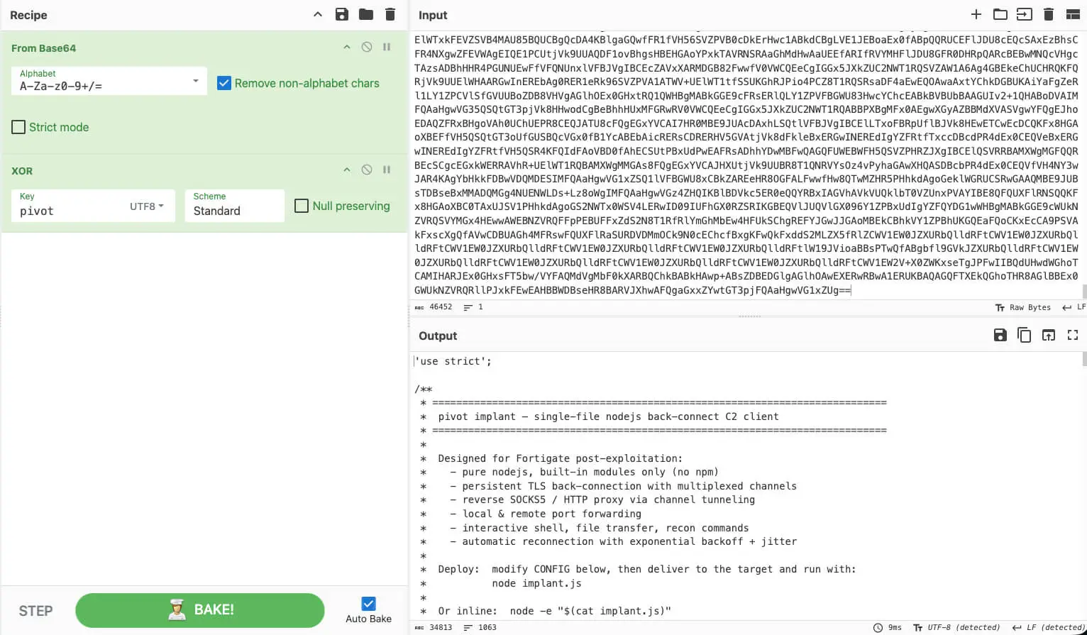 Recovered and Decrypted Next Stage (PivotC2 Client)