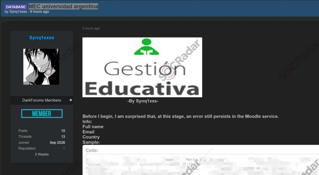 argentine moodle data leak detected