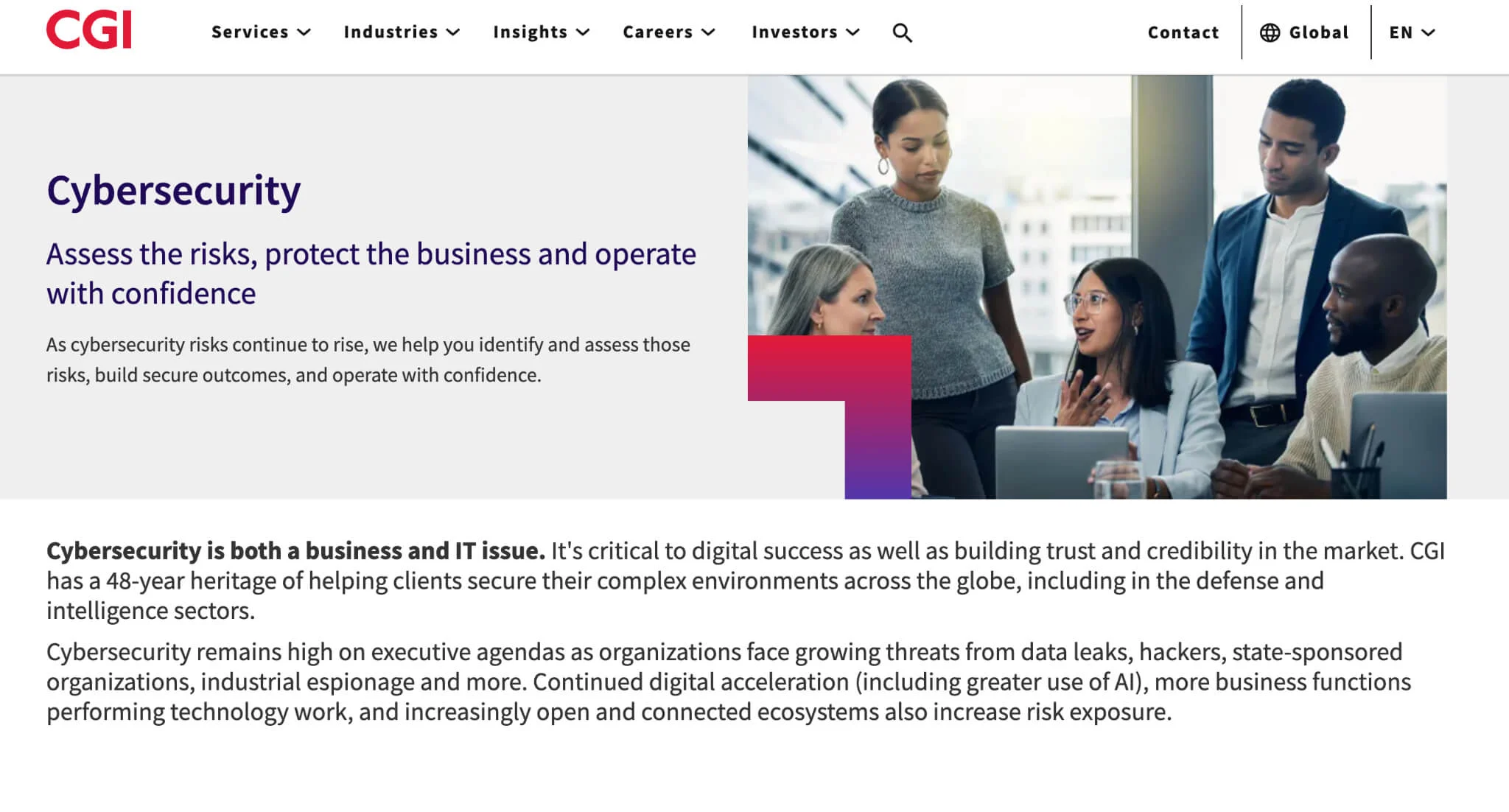 CGI: Managed cybersecurity and IT operations.