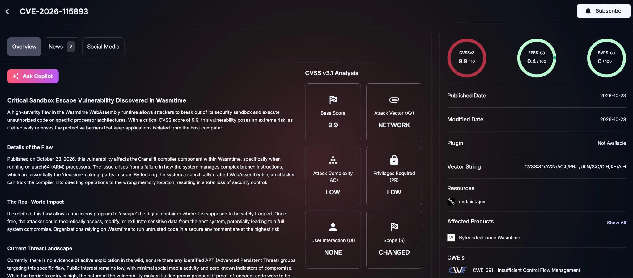 Details of CVE-2026-115893 (SOCRadar Vulnerability Intelligence)